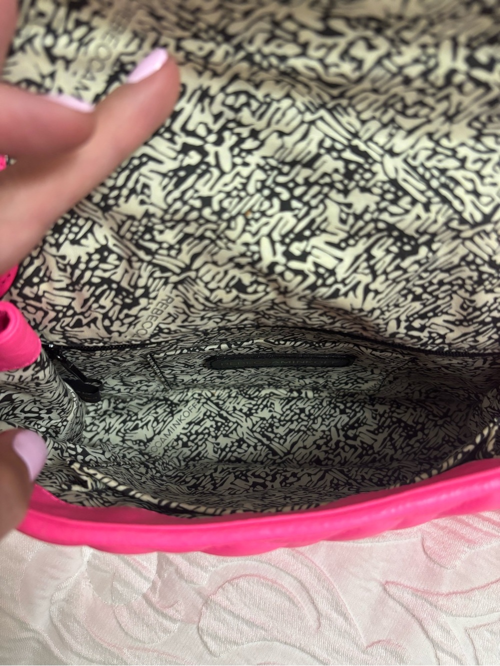 EUC Rebecca Minkoff Limited Edition Quilted Affair Bag in Neon Pink (Large Size) - Picture 8 of 14